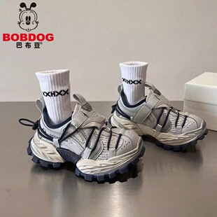 巴布豆男童老爹鞋2026春秋季新款儿童轻便运动鞋女童跑步鞋中大童