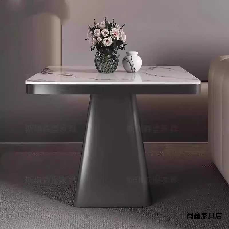 轻奢岩板边几现代简约高级床头沙发角几阳台卧室茶桌阳台方桌子图片