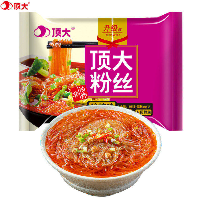 顶大酸辣粉丝105g/袋红油酸辣粉热汤泡面皮代餐方便麻酱凉整箱图片