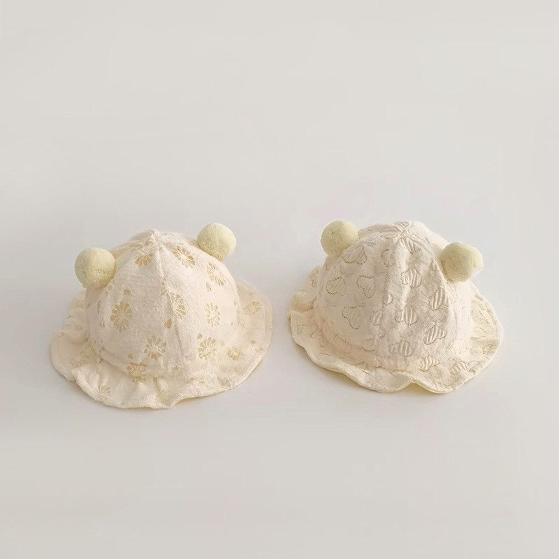 韩国婴儿帽子秋冬季2024ins新款新生儿可爱渔夫帽保暖宝宝盆帽