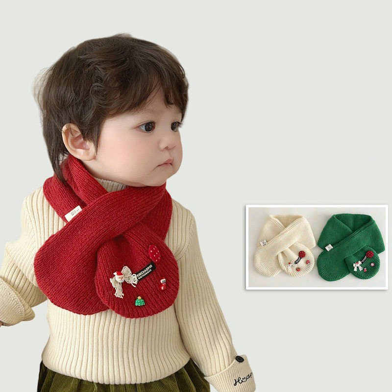 宝宝围巾秋冬新款红色新年男童女童韩版婴儿圣诞节儿童保暖围脖