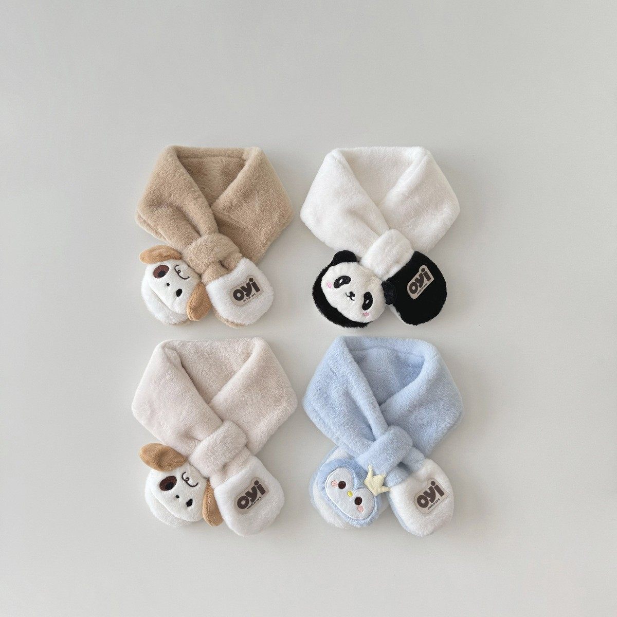 韩国儿童围巾冬季2024新款可爱超萌ins卡通毛绒加厚保暖宝宝围脖