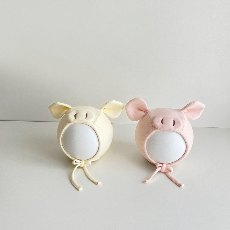 韩国婴儿帽子秋冬新款ins可爱超萌新生儿系带儿童护耳帽宝宝胎帽