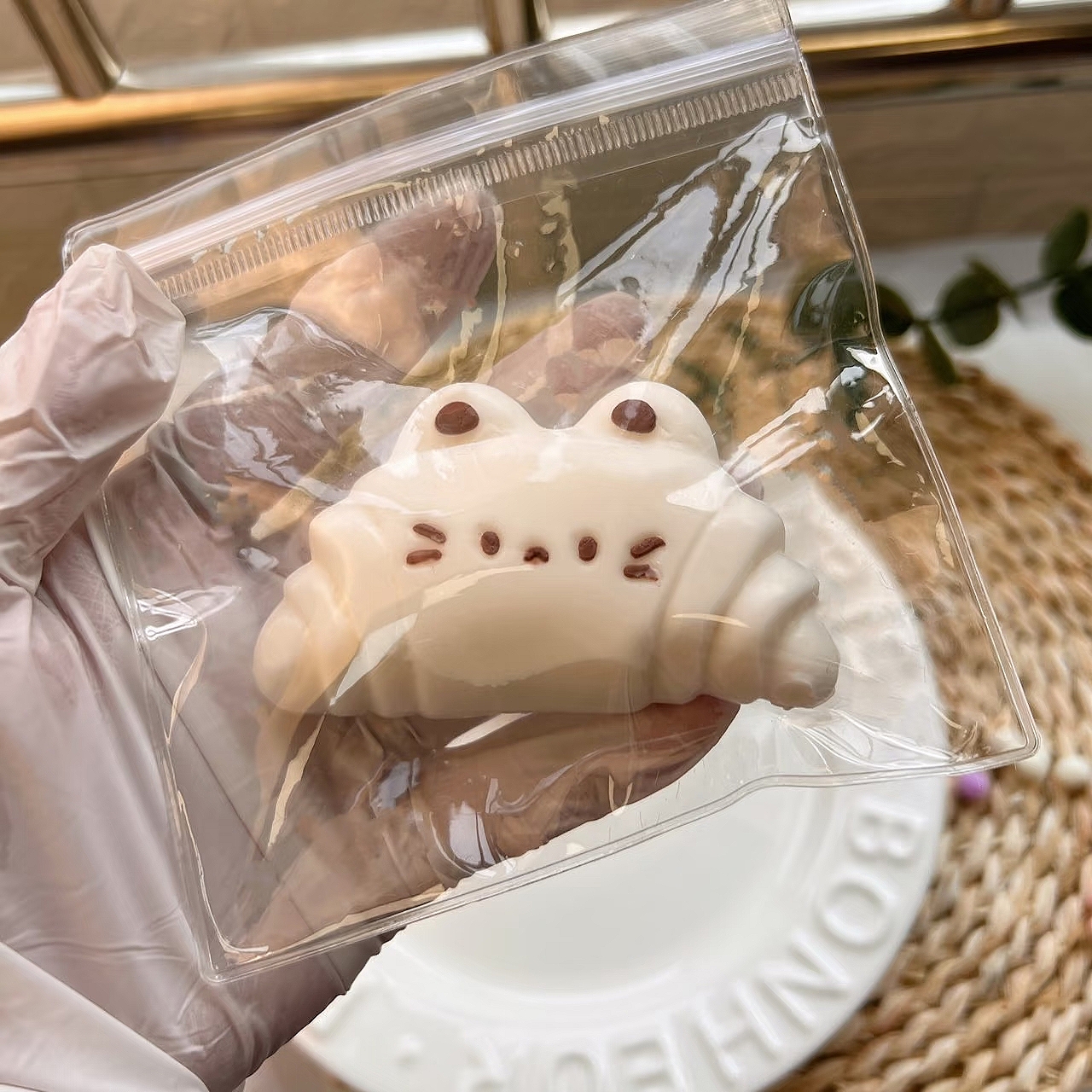 小红书同款高颜值小猫可颂纯手工食品级硅胶捏捏乐减压玩具慢回弹