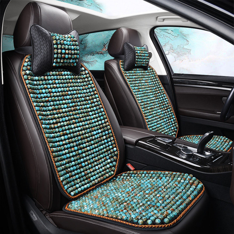 圆珠汽车坐垫夏季透气座椅垫单片琉璃水晶凉席座垫夏天通风清凉垫