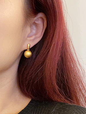 GWE复古镀金有求必应圆球耳环