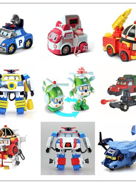 变形警车珀利机器人 儿童玩具车poli 大号益智变形83171多款