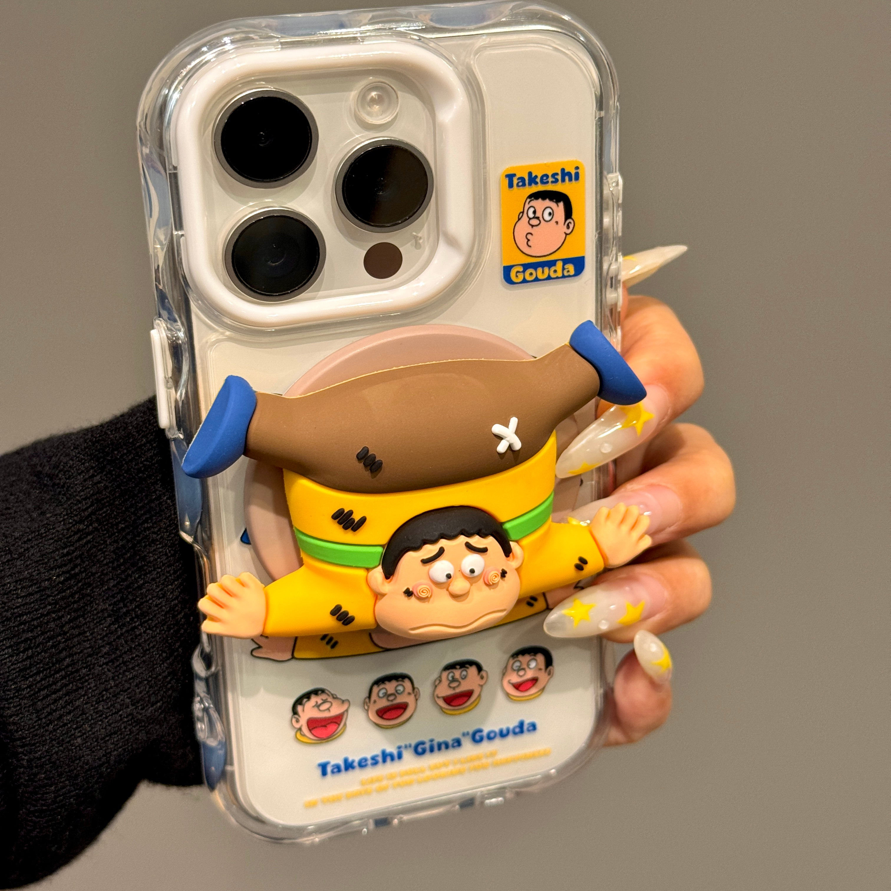 创意奶油边倒霉摔跤胖虎硅胶磁吸适用iphone16promax苹果15手机壳