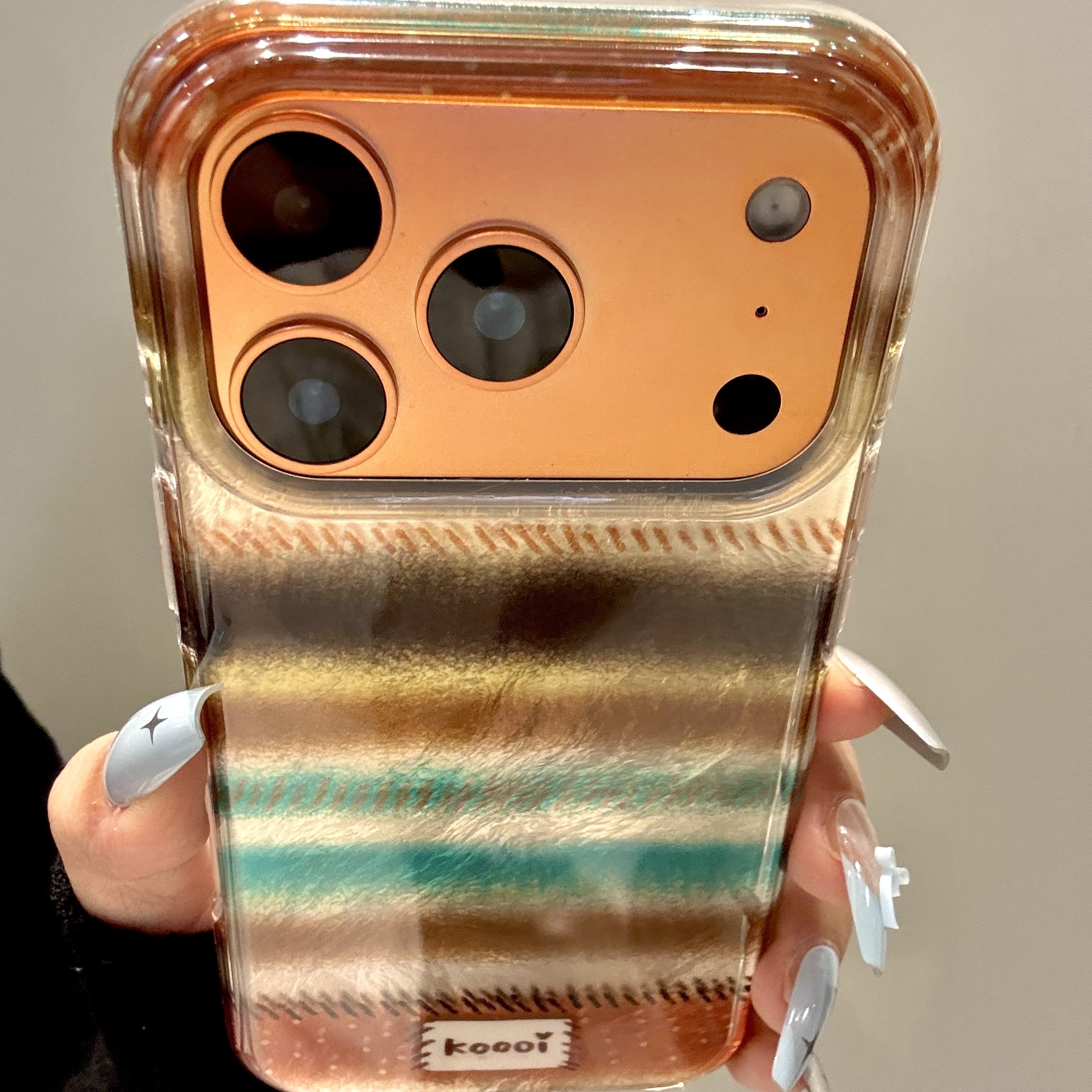 韩系ins小众撞色棕绿毛衣适用iphone17promax苹果16pro手机保护壳