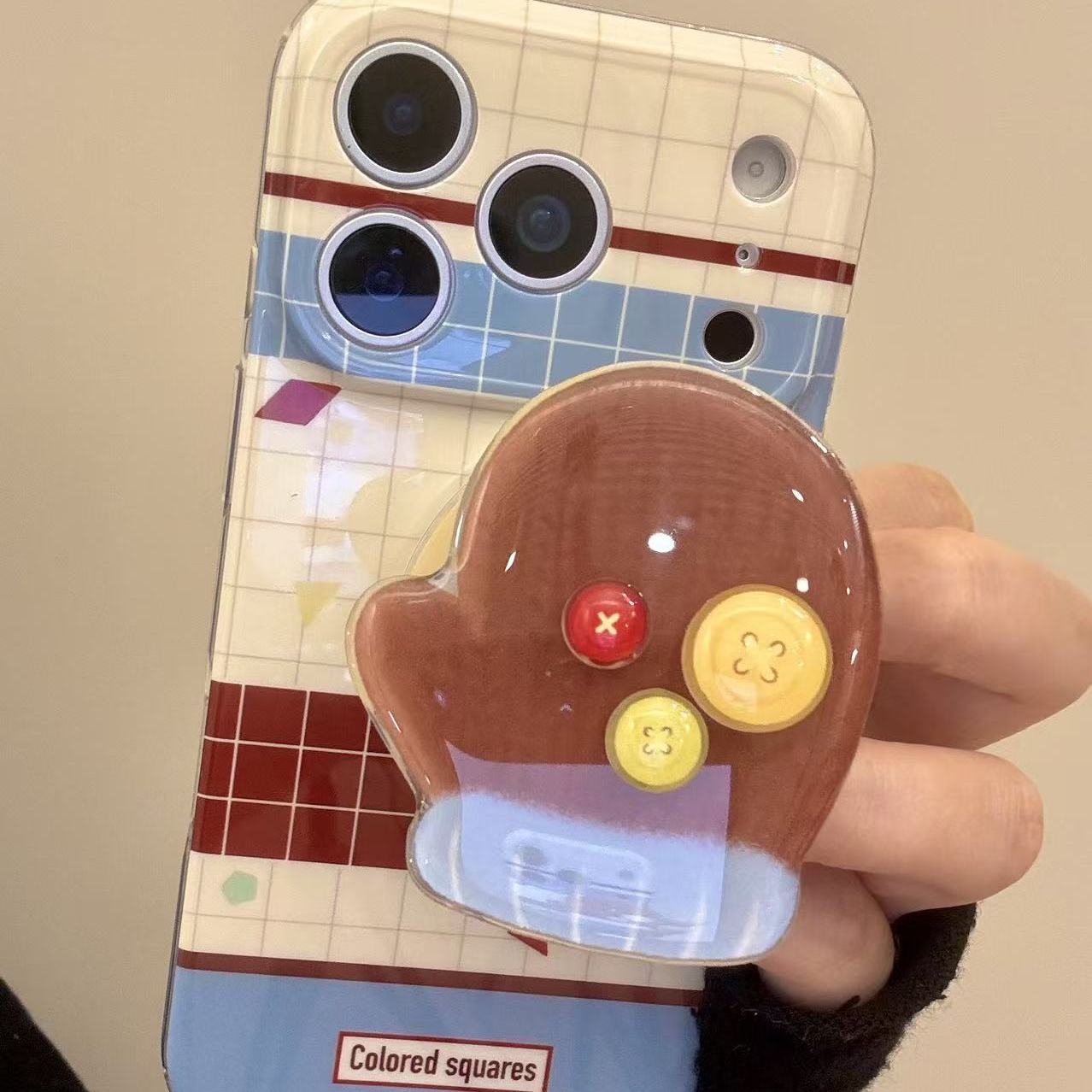 韩系拼接彩色格纹菱形方块磁吸适用ihone17promax苹果16p手机壳15