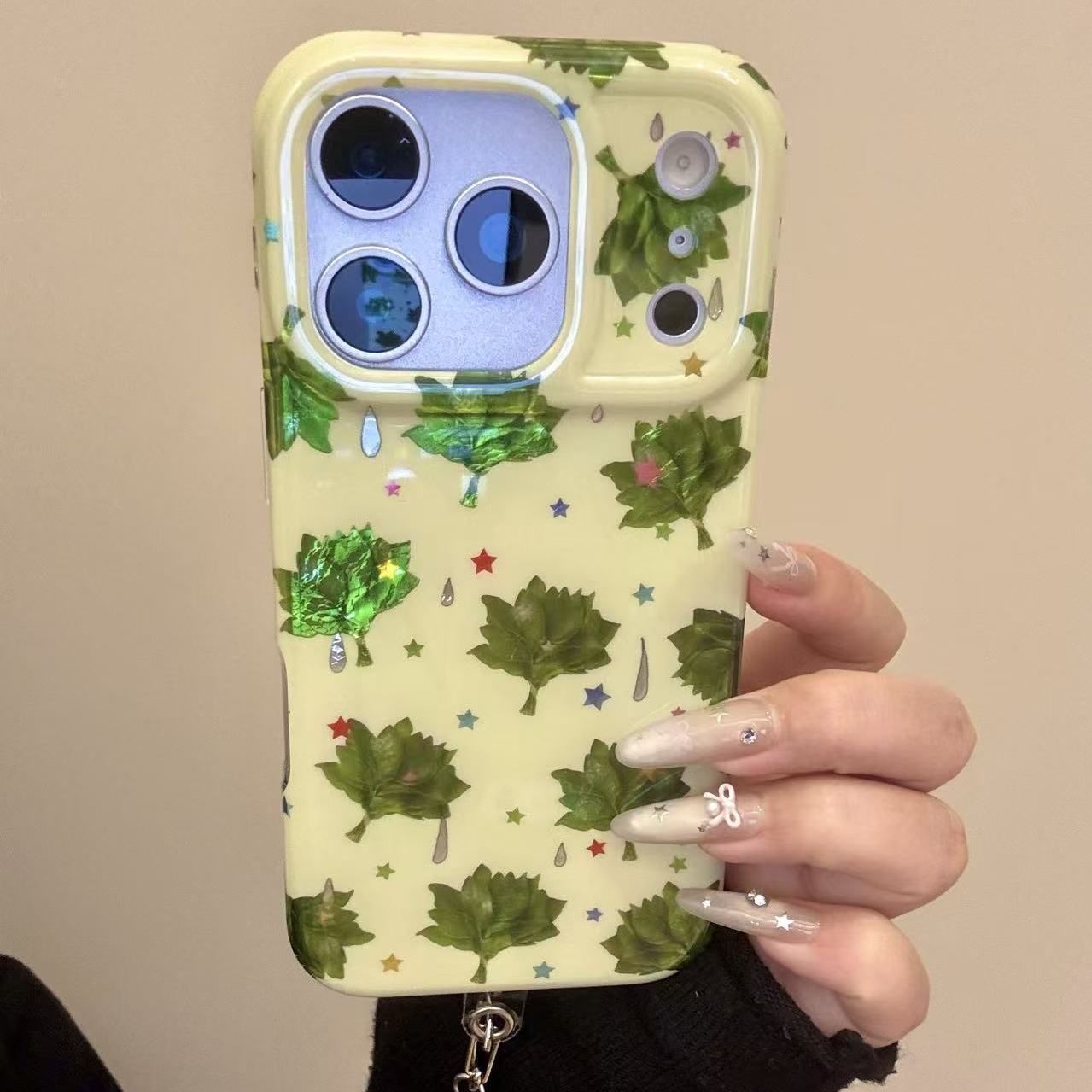 小众ins幸运满屏柚子叶适用ihone17promax苹果16pro手机壳15p新款