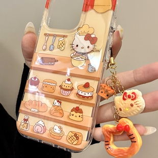 可爱做甜品面包美食家猫咪iphone16promax苹果15pro手机保护壳14