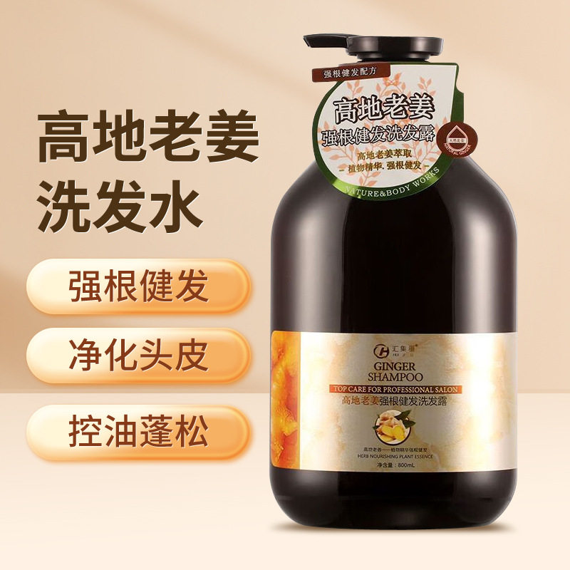 汇集丽高地老姜强根健发洗发露老姜控油蓬松去屑净化头皮丝滑男女
