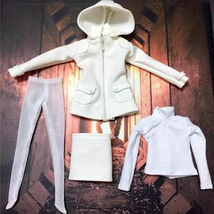 1/6 潮流女兵人 CC299 时尚韩版风大衣 外套 4件套衣服模型 现货