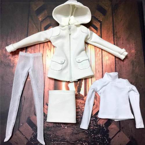 1/6 潮流女兵人 CC299 时尚韩版风大衣 外套 4件套衣服模型 现货