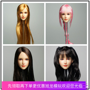 现货 SUPER DUCK 1/6兵人头雕 SDH015 白肤女头雕 适合包胶女素体