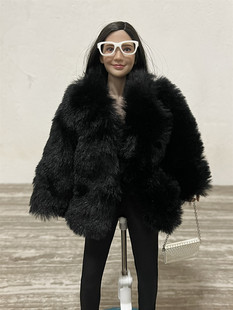 现货 1/6女兵人 DG007 皮草大衣 女士貂皮大衣 夹克外套 衣服模型