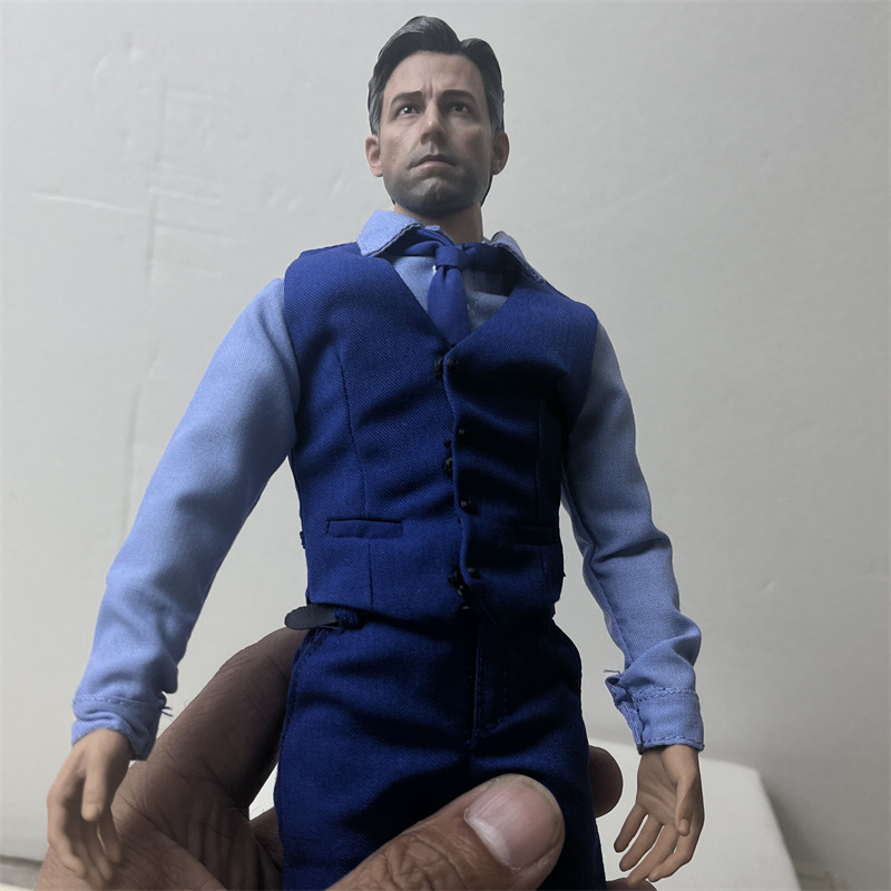 现货1/6蓝色马甲西服套装