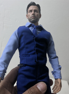 现货 1/6 超人大战蝙蝠侠 蓝色西服马甲套装 大本蝙蝠侠专用西装