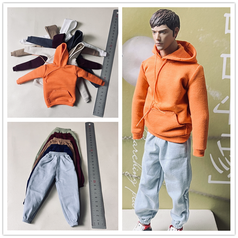 现货 1/6兵人 DG060 潮流卫衣卫裤 连帽卫衣休闲衣服包胶素体模型