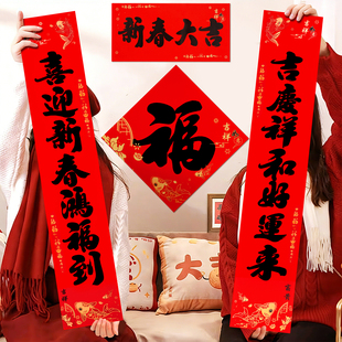 新年装 饰品氛围布置春节对联跨年年味福字喜庆氛围拍照道具春联F2