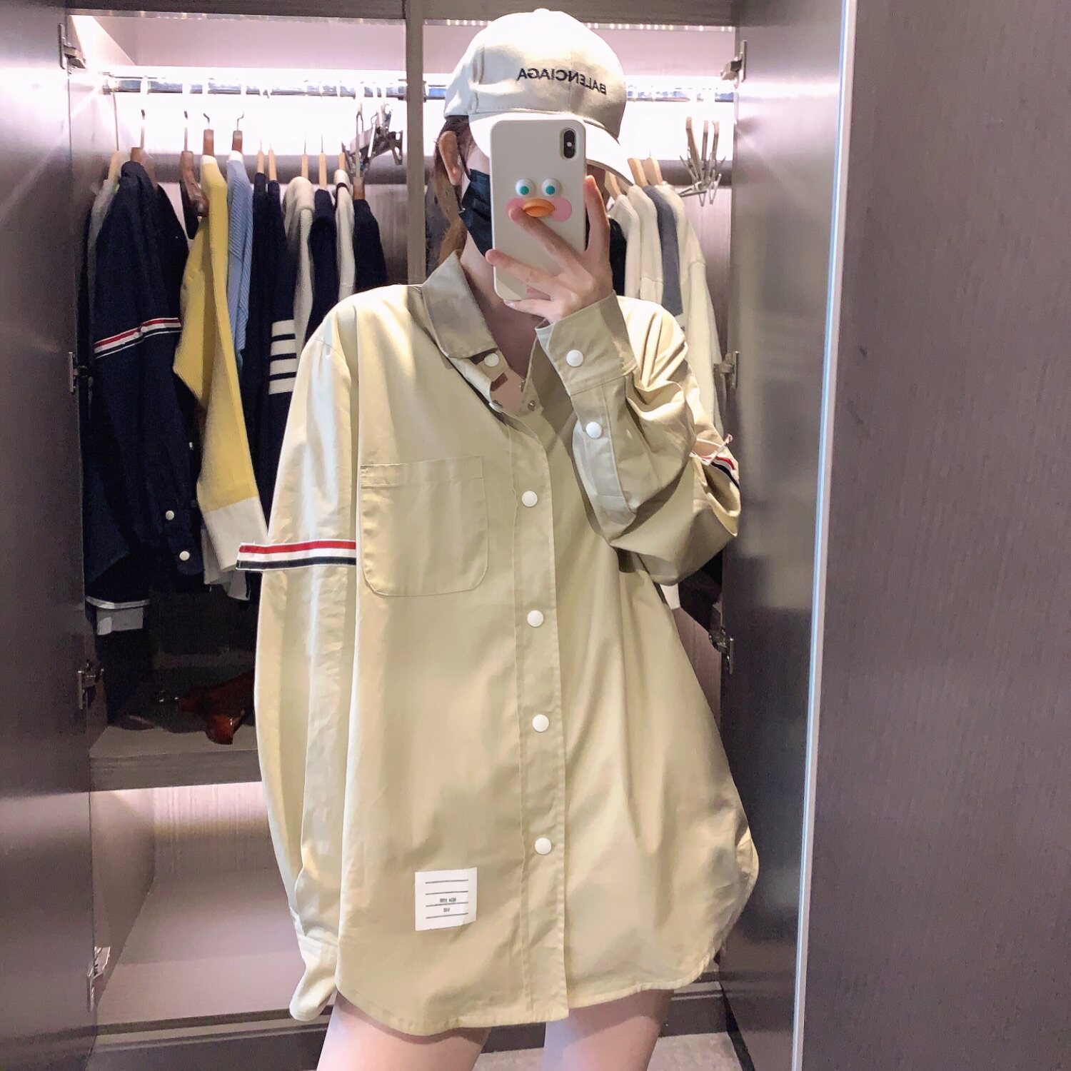 春夏情侣款tb宽松学院风衬衫图片