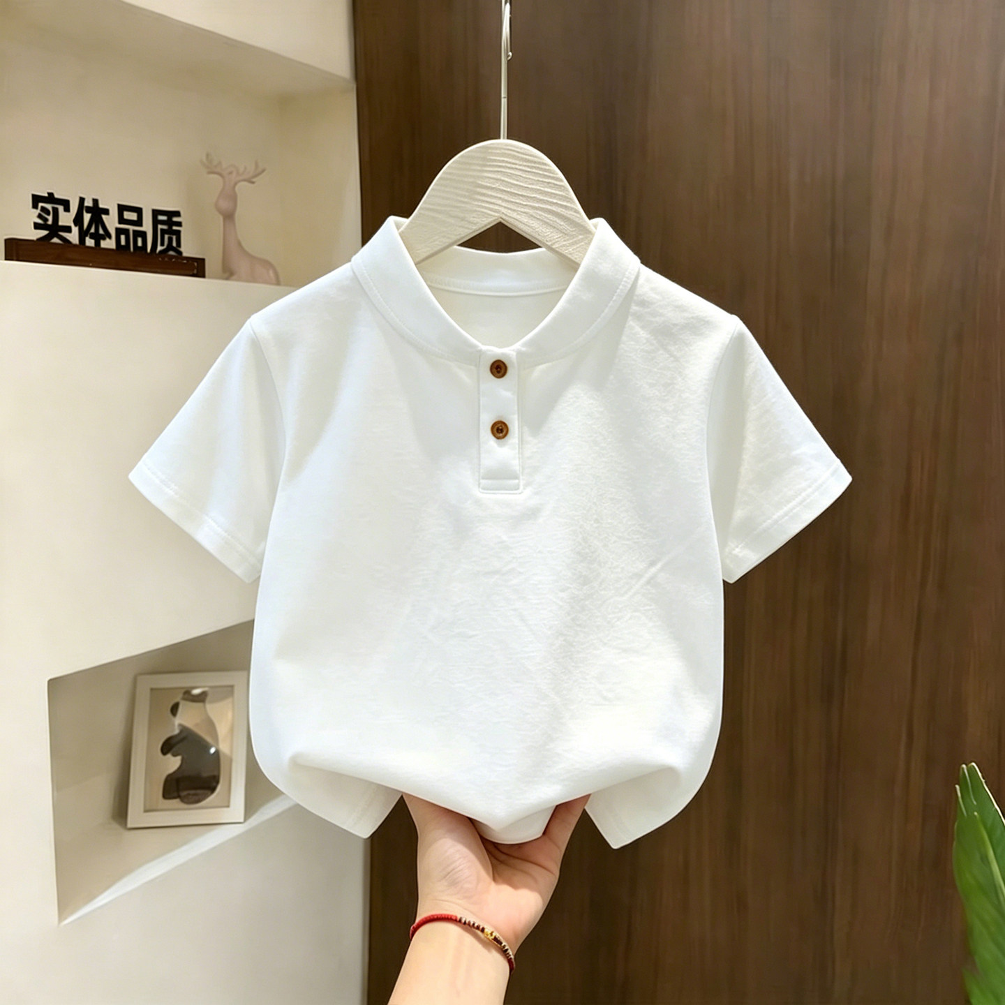 儿童纯色短袖男童夏季薄款上衣女图片