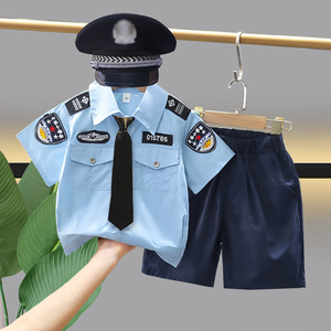 儿童表演服装男童警察服宝宝警官服制服套装小男孩演出服角色扮演