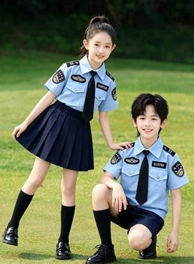 演出服儿童警官衣服男童警察套装