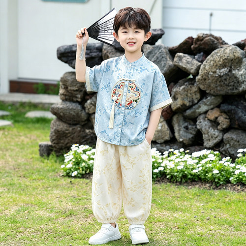 汉服男童儿童夏季国风唐装套装薄
