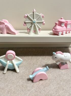 新款游乐场摩天轮滑梯微景观园艺摆台蛋糕奶油胶diy材料树脂配件