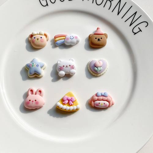 卡通彩虹小熊diy奶油胶材料