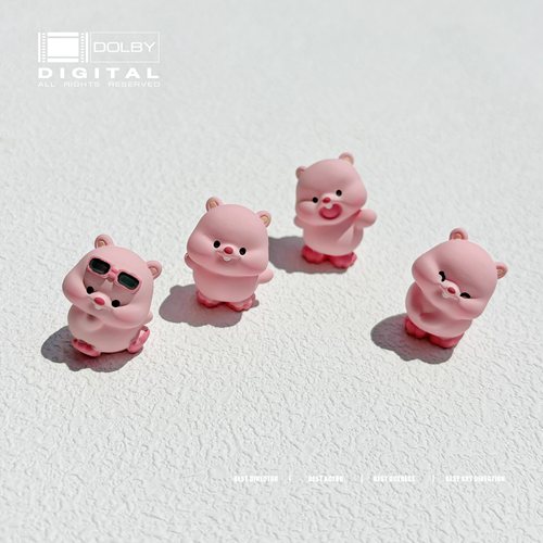 树脂小海狸公仔桌面diy摆件