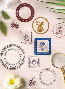 ZABC遗世花环系列pet贴纸包植物创意复古手帐DIY装饰打底素材贴画