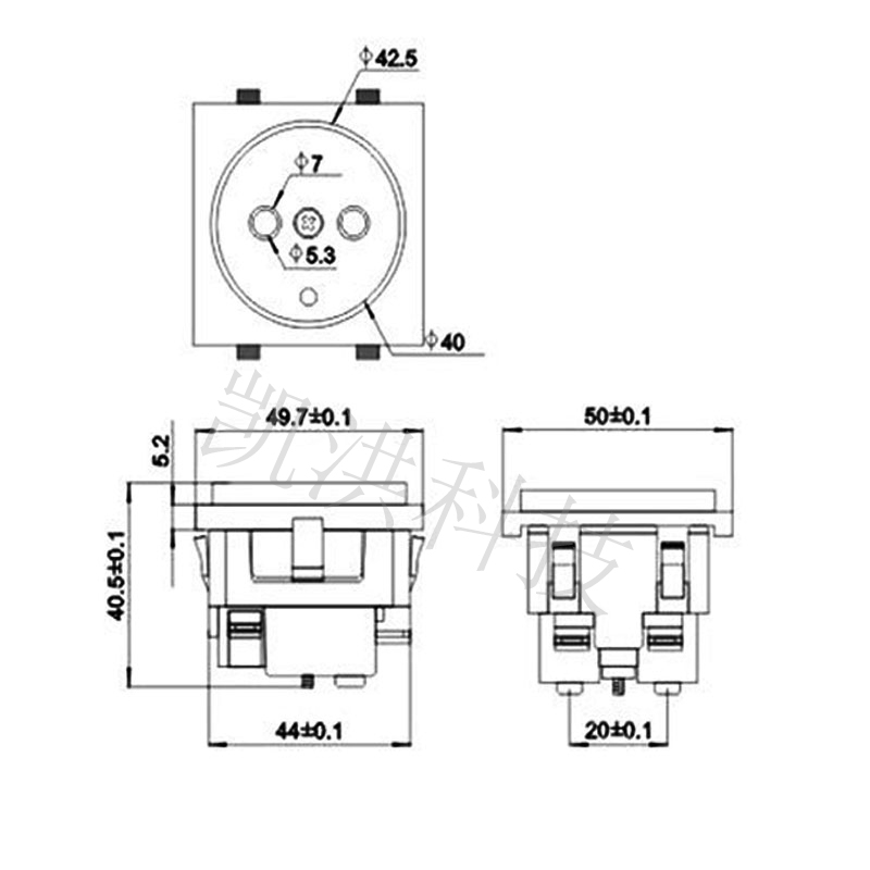 E-0916A嵌入式电源插座欧标