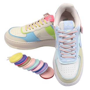 适用于nike耐克鞋带女款空军一号原装aj312樱花粉彩色dunk鞋带绳