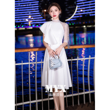 法式洋装小晚礼服女2025新款气质高级感白色高端设计感宴会连衣裙