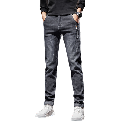 秋冬款牛仔裤男小直筒修身