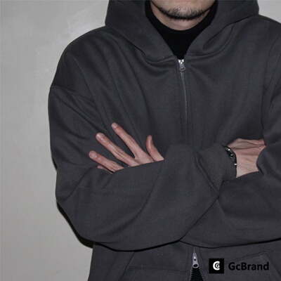 GcBrand Lab Zippered Hoodie 美式复古休闲情侣连帽卫衣拉链帽衫