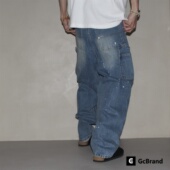 Lab 泼墨牛仔裤 AW24 素 GcBrand 日系 复古主题元 水洗做旧伐木裤