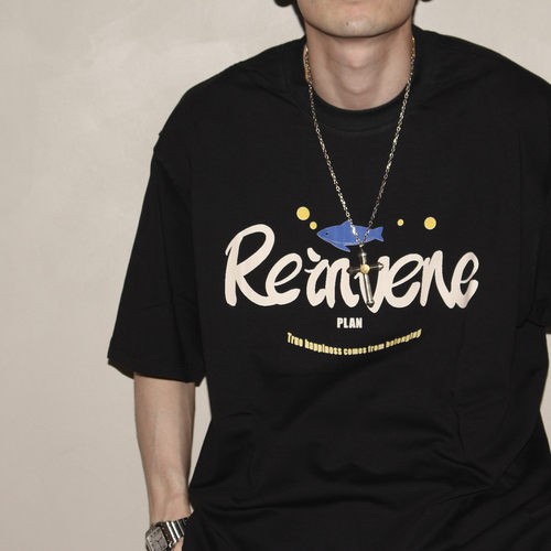 GcBrand Lab Tee SS26 美式休闲宽松卡通字母印花短袖T恤复古上衣