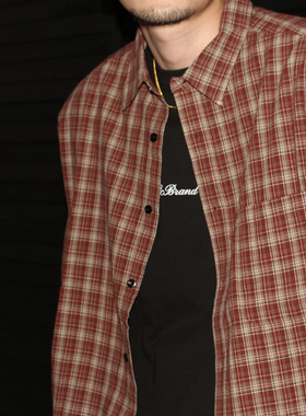 GcBrand Lab AW24 复古主题元素 男女同款 休闲长袖衬衣 格子衬衫