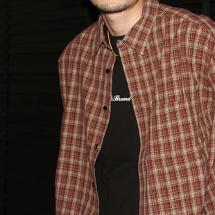 复古主题元 素 格子衬衫 Lab 衬衣 AW24 休闲长袖 GcBrand 男女同款
