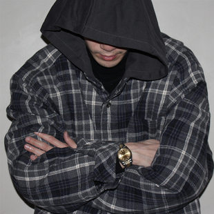 复古主题元 AW24 素 基础款 连帽格子棉衣 GcBrand 厚实保暖 Lab