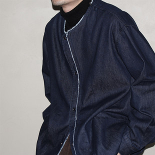 GcBrand Lab Jacket SS26 日系复古水洗做旧牛仔夹克无领外套上衣