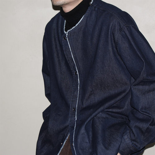 GcBrand Lab Jacket SS26 日系复古水洗做旧牛仔夹克无领外套上衣