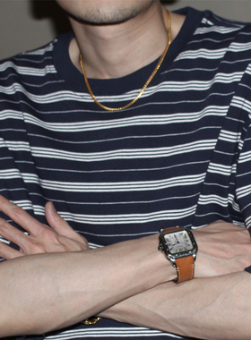 GcBrand Lab SS25 复古重磅款 条纹TEE 美式休闲基础330克短袖T恤
