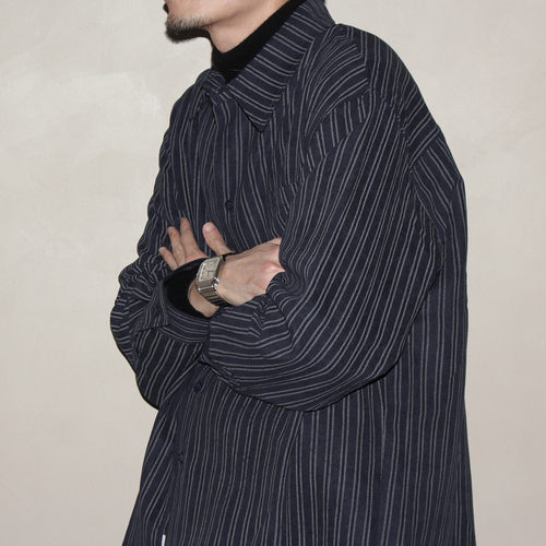 GcBrand Lab Stripe Shirt 复古基础款 美式休闲宽松条纹长袖衬衫
