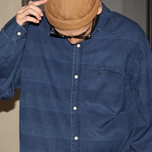 水洗 AW25 衬衫 长袖 条纹 复古 休闲牛仔衬衣 基础款 Lab GcBrand