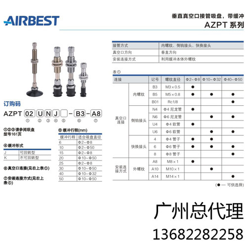 真空螺纹吸盘smc垂直接口带缓冲